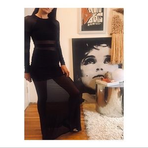 Nasty Gal Mesh Cotton Maxi Dress